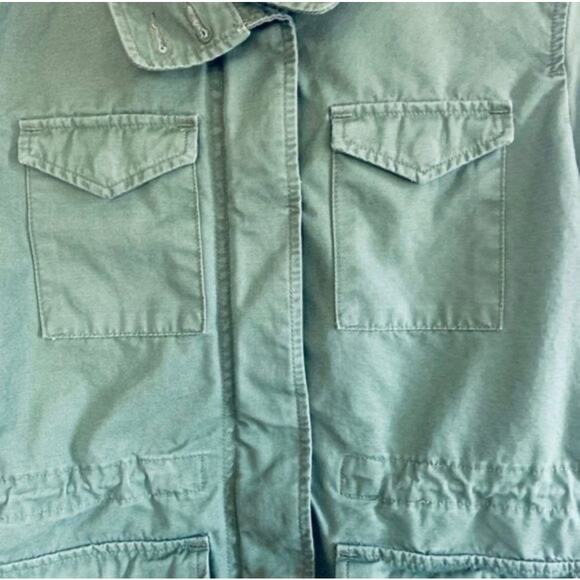 Unisex Oversized Olive Green Denim Levi Strauss Bomber Jacket Size XS - Picture 2 of 7